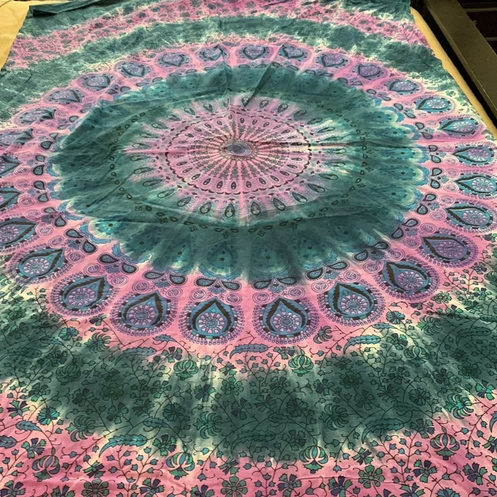 Handcrafted Boho Chic Tapestry. Measures 78” X 52”